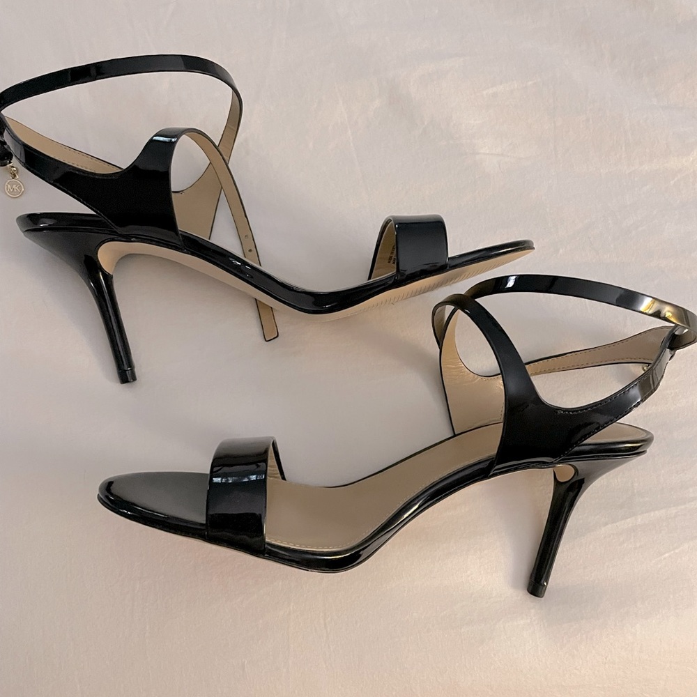 Michael Kors heeled wrap shoes.